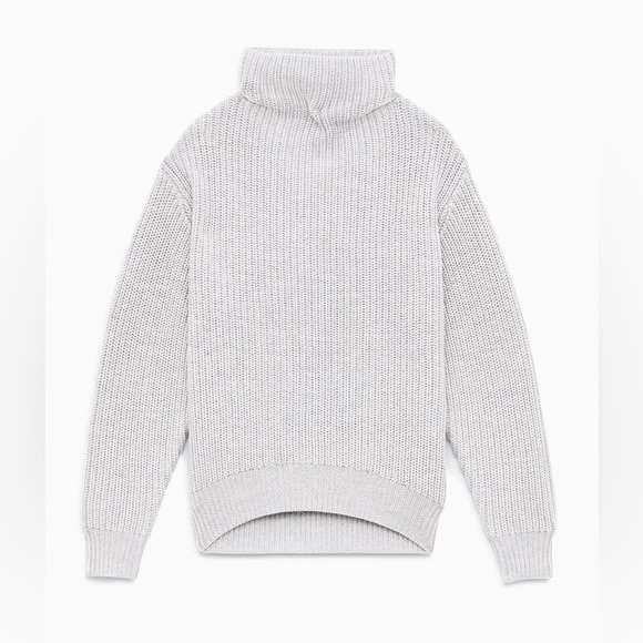 Aritzia Wilfred Montpellier Sweater in Heather Light Grey - Picture 10 of 13